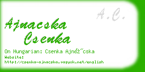 ajnacska csenka business card